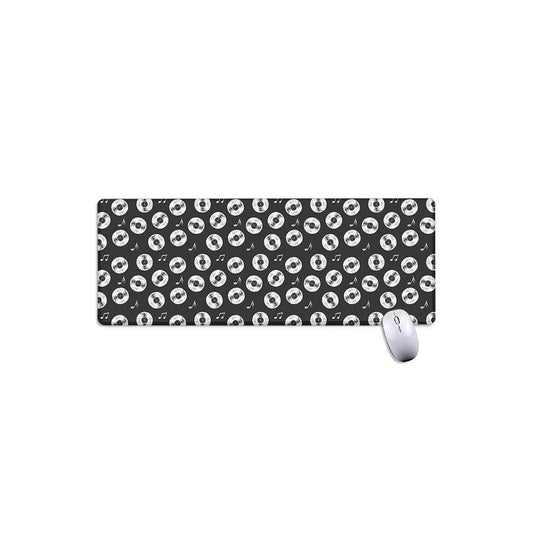 Hand Drawn Vinyl Record Pattern Print Extended Mouse Pad