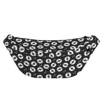 Hand Drawn Vinyl Record Pattern Print Fanny Pack