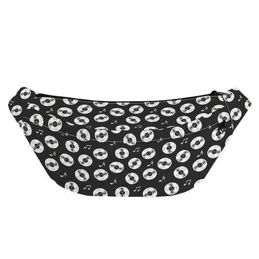 Hand Drawn Vinyl Record Pattern Print Fanny Pack