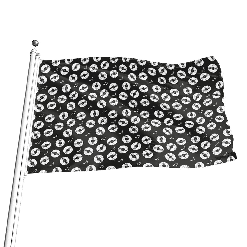 Hand Drawn Vinyl Record Pattern Print Flag