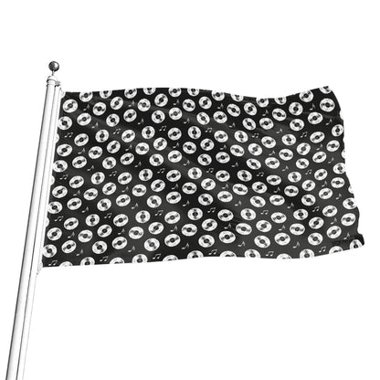 Hand Drawn Vinyl Record Pattern Print Flag
