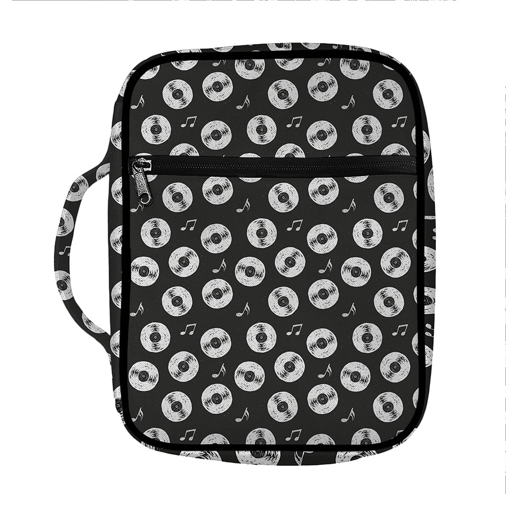 Hand Drawn Vinyl Record Pattern Print Front Pocket Bible Bag