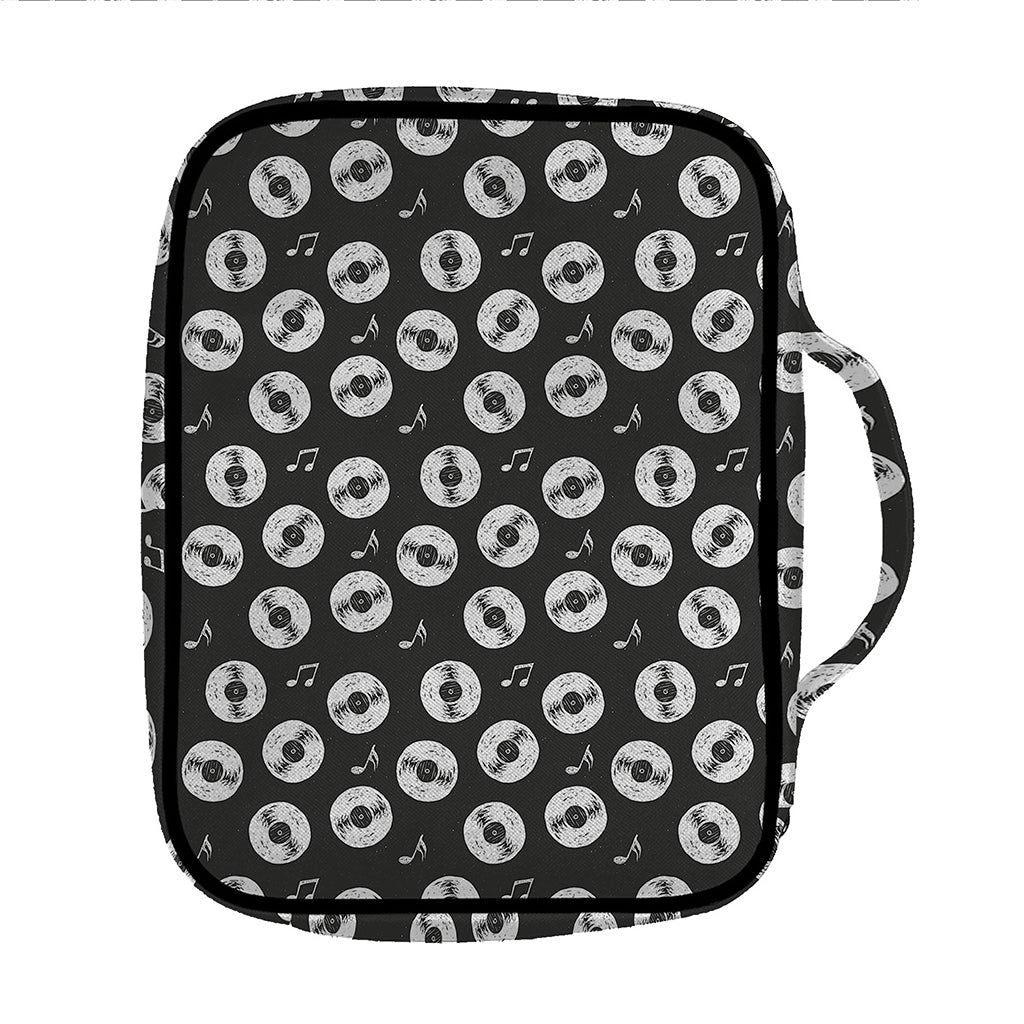 Hand Drawn Vinyl Record Pattern Print Front Pocket Bible Bag