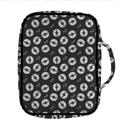 Hand Drawn Vinyl Record Pattern Print Front Pocket Bible Bag