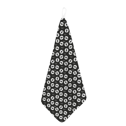 Hand Drawn Vinyl Record Pattern Print Hand Towel
