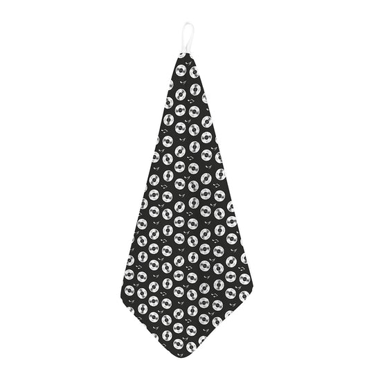Hand Drawn Vinyl Record Pattern Print Hand Towel