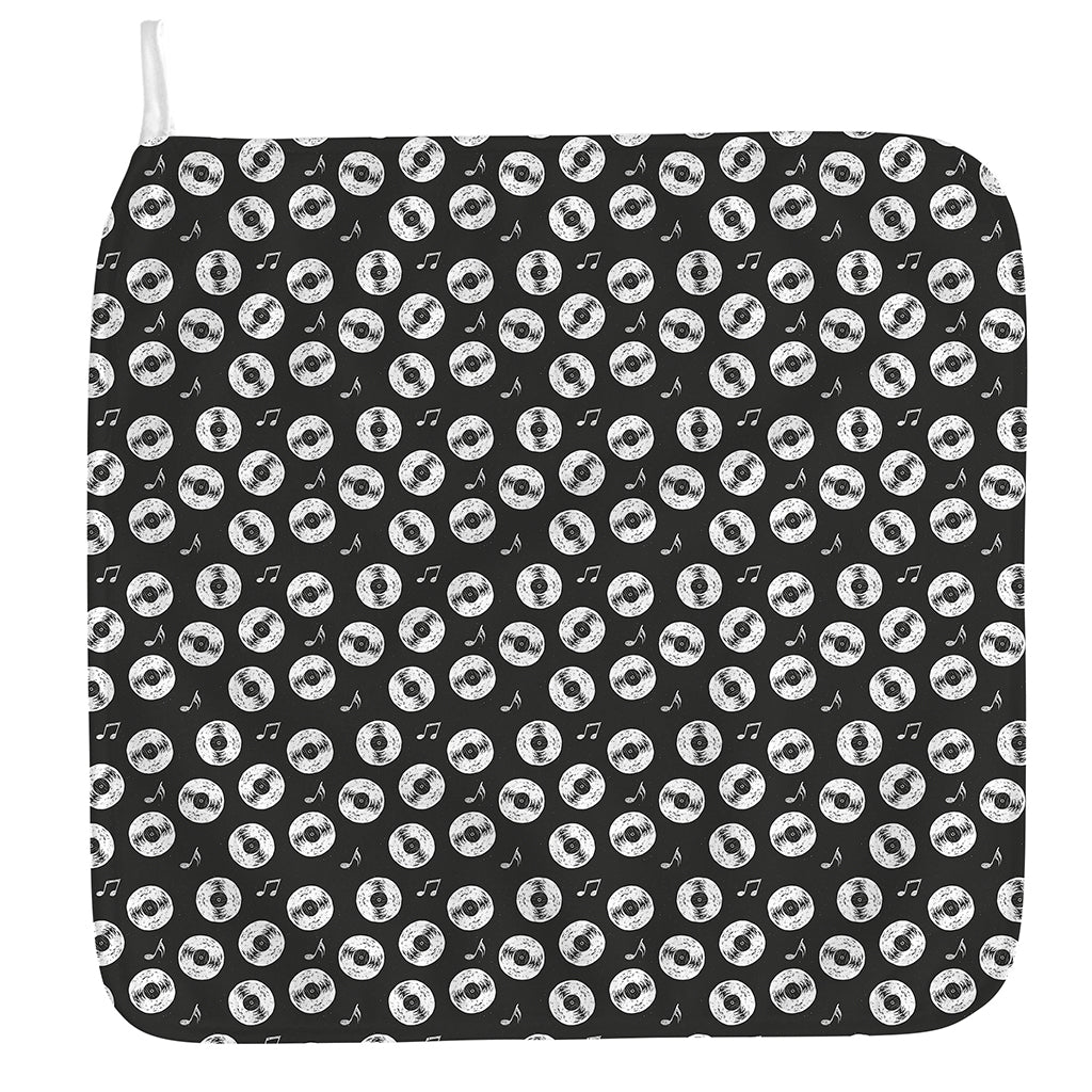 Hand Drawn Vinyl Record Pattern Print Hand Towel