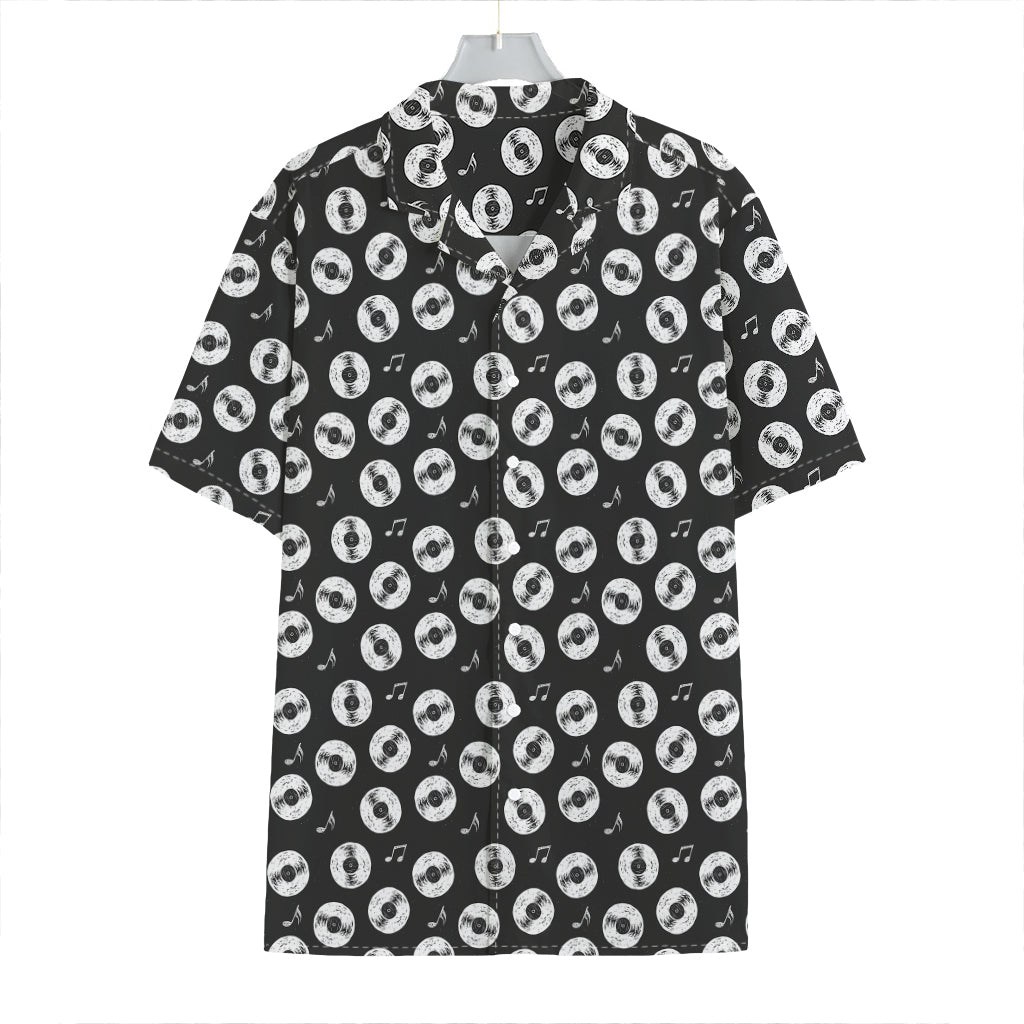 Hand Drawn Vinyl Record Pattern Print Hawaiian Shirt