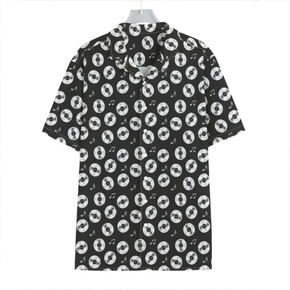 Hand Drawn Vinyl Record Pattern Print Hawaiian Shirt