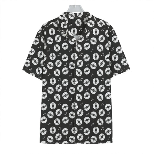 Hand Drawn Vinyl Record Pattern Print Hawaiian Shirt