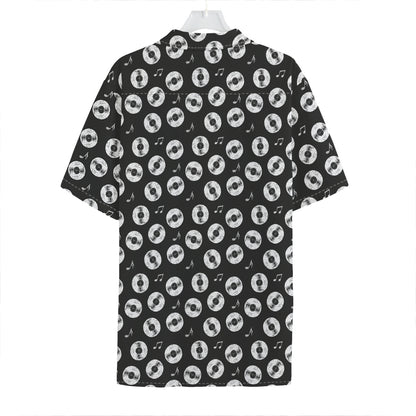 Hand Drawn Vinyl Record Pattern Print Hawaiian Shirt
