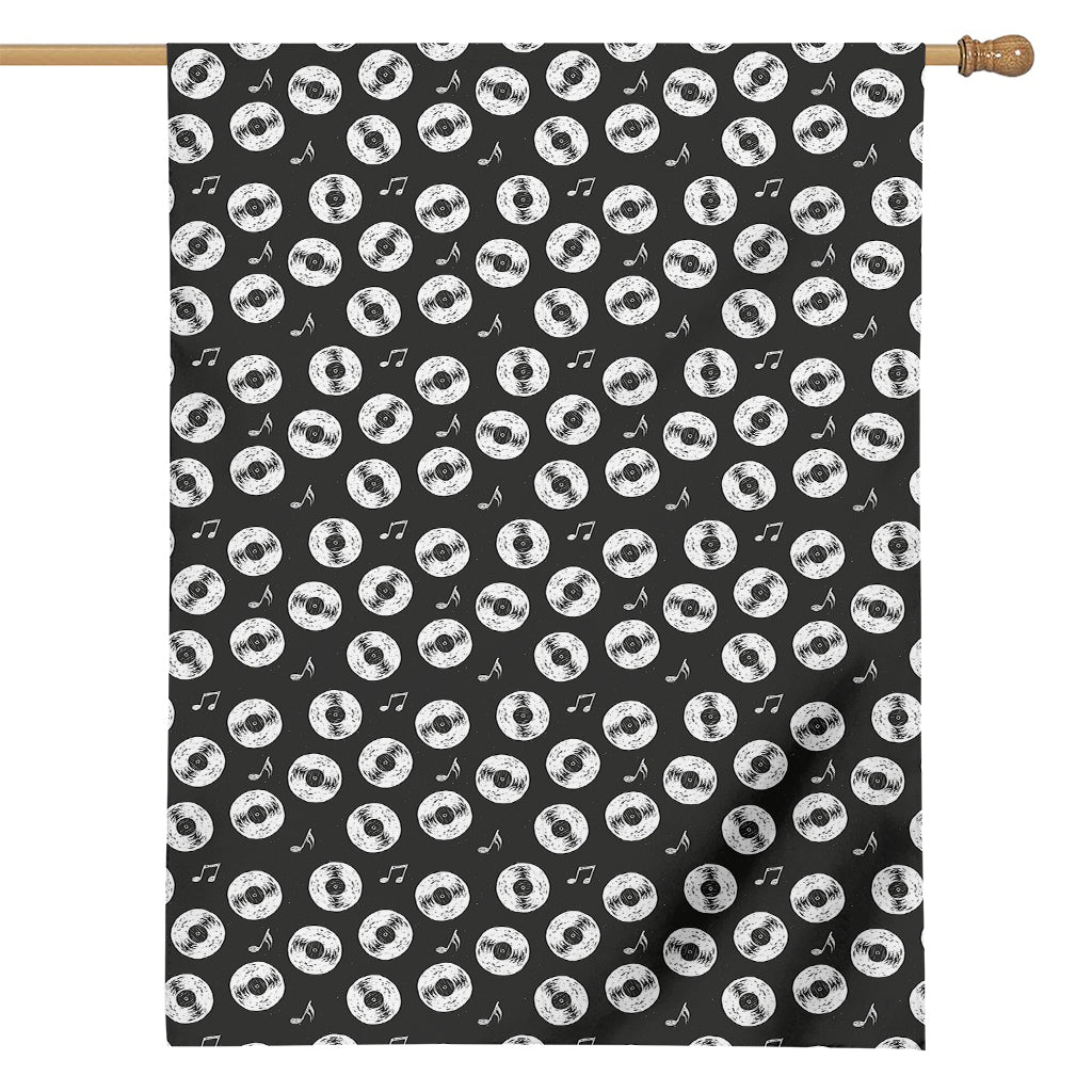 Hand Drawn Vinyl Record Pattern Print House Flag