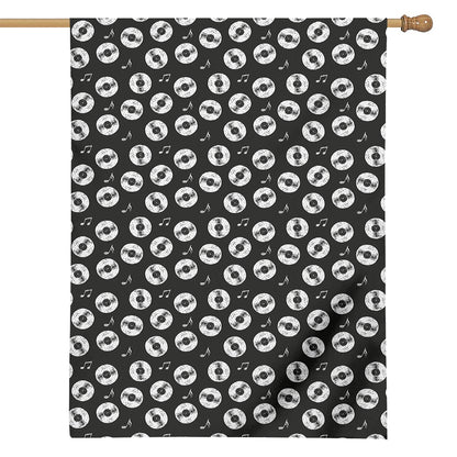 Hand Drawn Vinyl Record Pattern Print House Flag