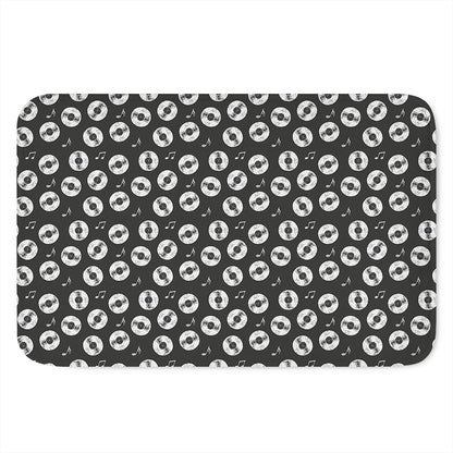 Hand Drawn Vinyl Record Pattern Print Indoor Door Mat