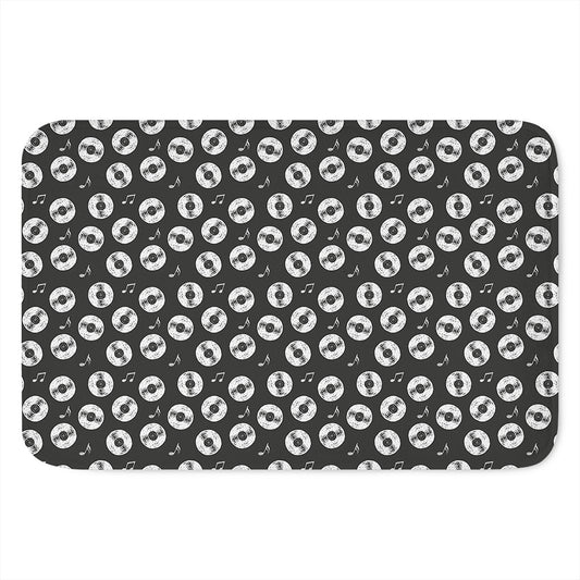 Hand Drawn Vinyl Record Pattern Print Indoor Door Mat