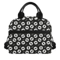 Hand Drawn Vinyl Record Pattern Print Insulated Lunch Bag