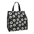 Hand Drawn Vinyl Record Pattern Print Insulated Lunch Tote