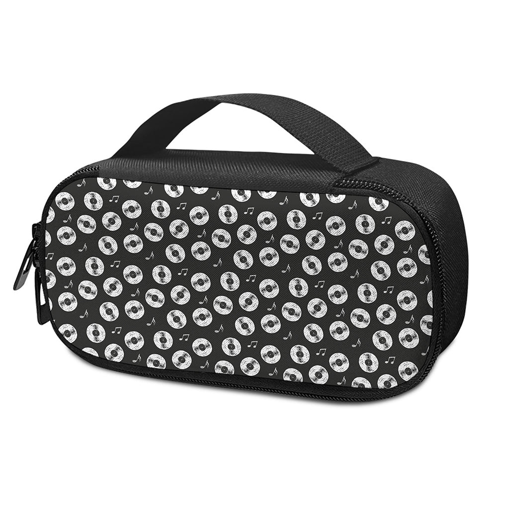 Hand Drawn Vinyl Record Pattern Print Insulin Cooler Travel Case