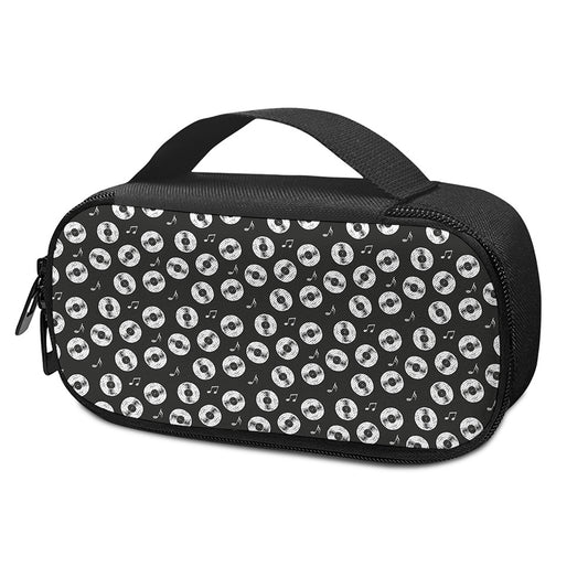 Hand Drawn Vinyl Record Pattern Print Insulin Cooler Travel Case