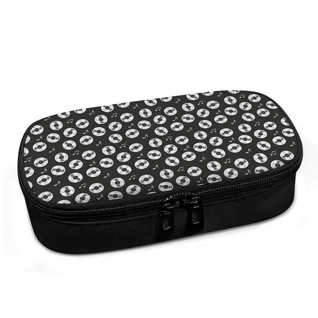 Hand Drawn Vinyl Record Pattern Print Insulin Cooler Travel Case
