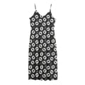 Hand Drawn Vinyl Record Pattern Print Jersey Midi Cami Dress