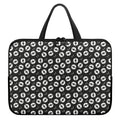 Hand Drawn Vinyl Record Pattern Print Laptop Sleeve With Handle