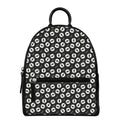Hand Drawn Vinyl Record Pattern Print Leather Backpack