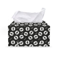 Hand Drawn Vinyl Record Pattern Print Leather Tissue Box Cover