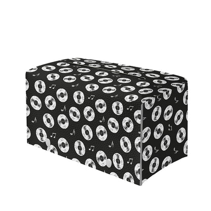 Hand Drawn Vinyl Record Pattern Print Leather Tissue Box Cover