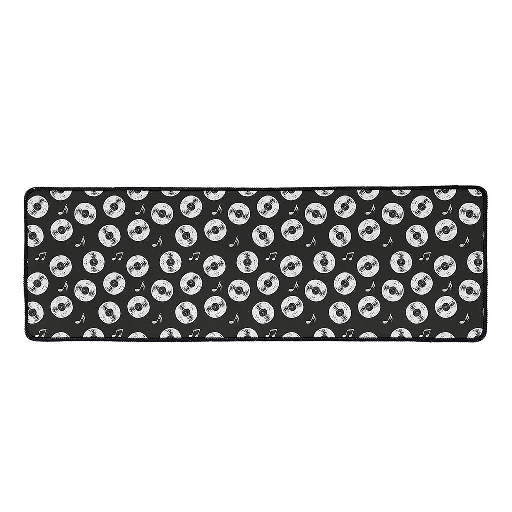 Hand Drawn Vinyl Record Pattern Print Long Kitchen Mat