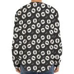 Hand Drawn Vinyl Record Pattern Print Long Sleeve Baseball Jersey