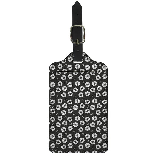 Hand Drawn Vinyl Record Pattern Print Luggage Tag