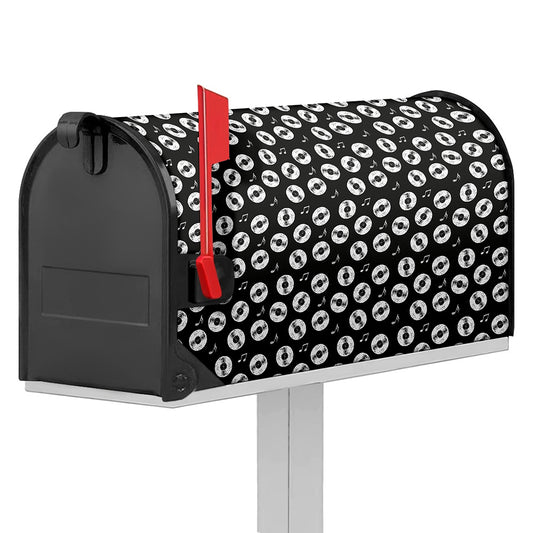 Hand Drawn Vinyl Record Pattern Print Mailbox Cover