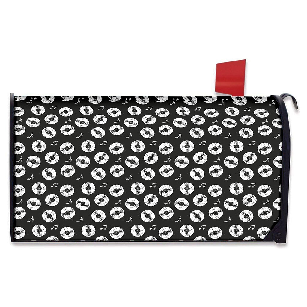 Hand Drawn Vinyl Record Pattern Print Mailbox Cover