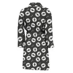 Hand Drawn Vinyl Record Pattern Print Men's Bathrobe