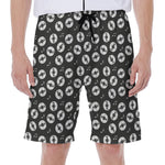 Hand Drawn Vinyl Record Pattern Print Men's Beach Shorts