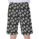 Hand Drawn Vinyl Record Pattern Print Men's Beach Shorts