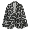 Hand Drawn Vinyl Record Pattern Print Men's Blazer
