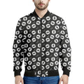 Hand Drawn Vinyl Record Pattern Print Men's Bomber Jacket