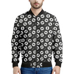 Hand Drawn Vinyl Record Pattern Print Men's Bomber Jacket
