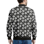 Hand Drawn Vinyl Record Pattern Print Men's Bomber Jacket