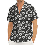 Hand Drawn Vinyl Record Pattern Print Men's Deep V-Neck Shirt