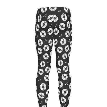 Hand Drawn Vinyl Record Pattern Print Men's leggings