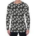 Hand Drawn Vinyl Record Pattern Print Men's Long Sleeve T-Shirt