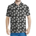 Hand Drawn Vinyl Record Pattern Print Men's Polo Shirt