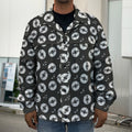 Hand Drawn Vinyl Record Pattern Print Men's Shirt Jacket