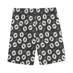 Hand Drawn Vinyl Record Pattern Print Men's Sports Shorts
