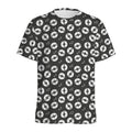 Hand Drawn Vinyl Record Pattern Print Men's Athletic T-Shirt