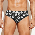 Hand Drawn Vinyl Record Pattern Print Men's Swim Briefs