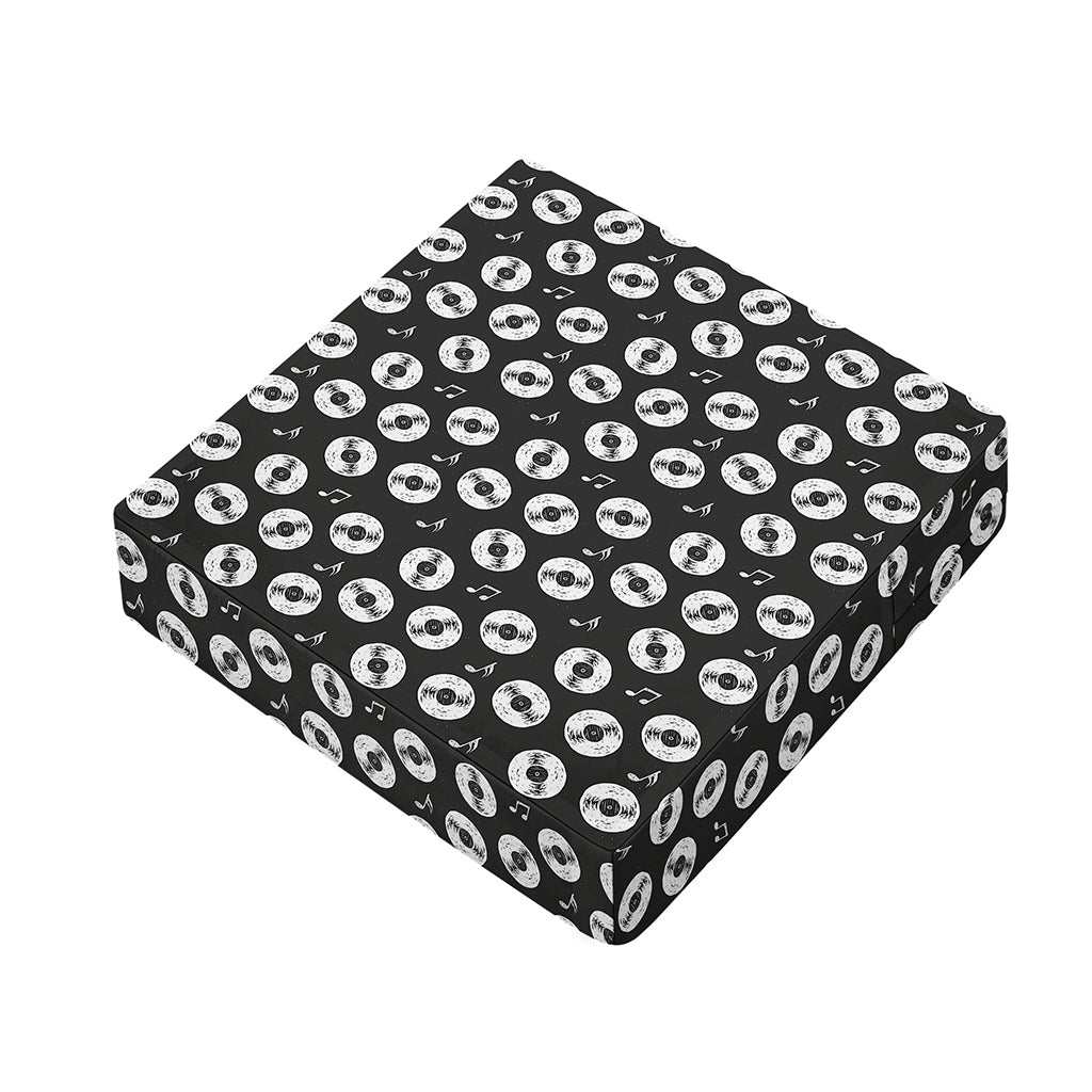 Hand Drawn Vinyl Record Pattern Print Outdoor Seat Cushion Cover